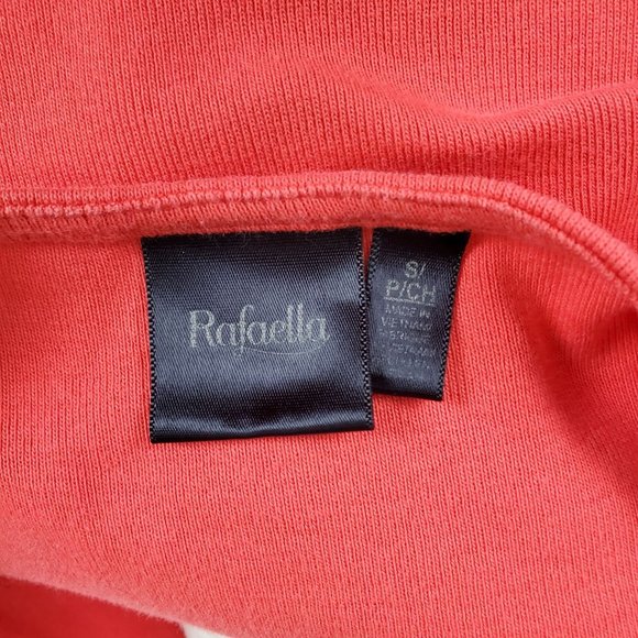 Rafaella Women tops sz S coral 3/4 sleeve embellished  cotton - Picture 4 of 6